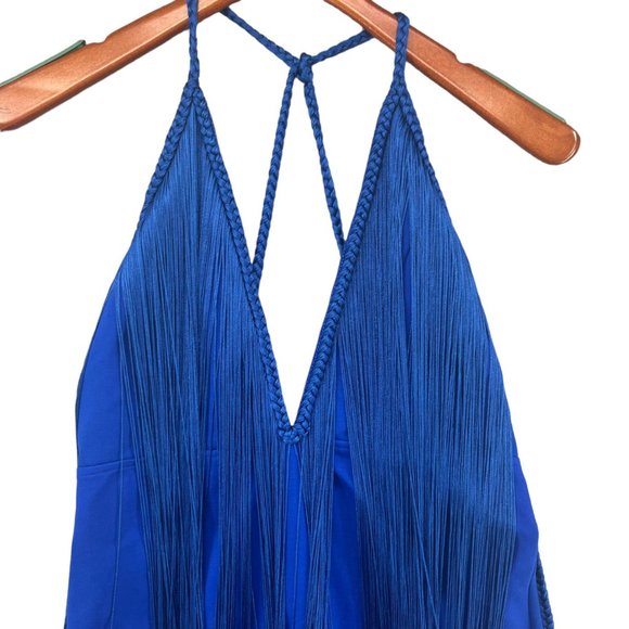 Free People Fringe Element Mini Bodycon Dress Blue Sleeveless Size S - Picture 13 of 16